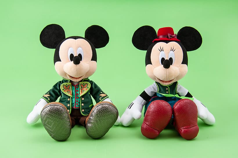 Plush Mickey Mouse and Minnie Mouse