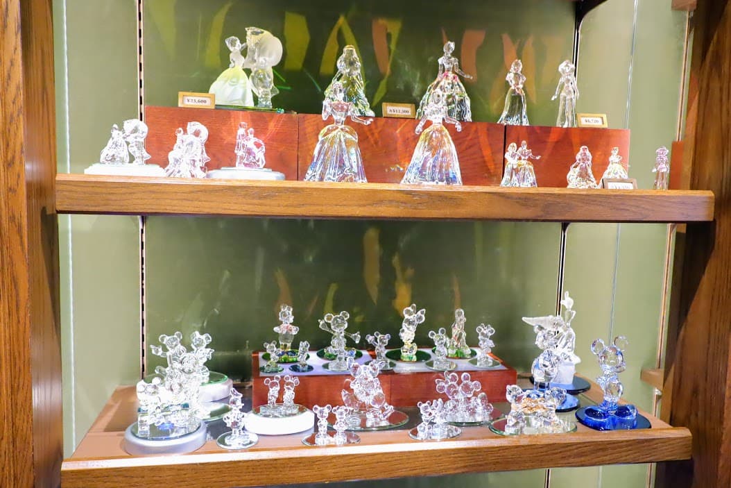 Glassware at Crystal Arts in Tokyo Disneyland