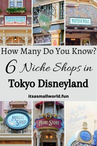 Signboard of the 6 niche shop in Tokyo Disneyland