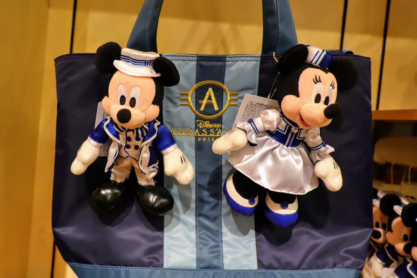 Disney Ambassador Hotel bag and Mickey and Minnie Doll