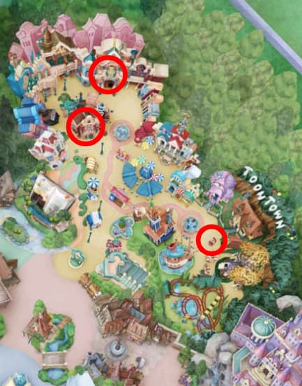 Three more location of Hidden Mickey in Toontown