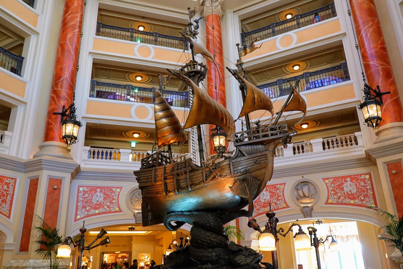 The ship in the center of the Hotel Miracosta Tokyo Disney Sea Reception Area