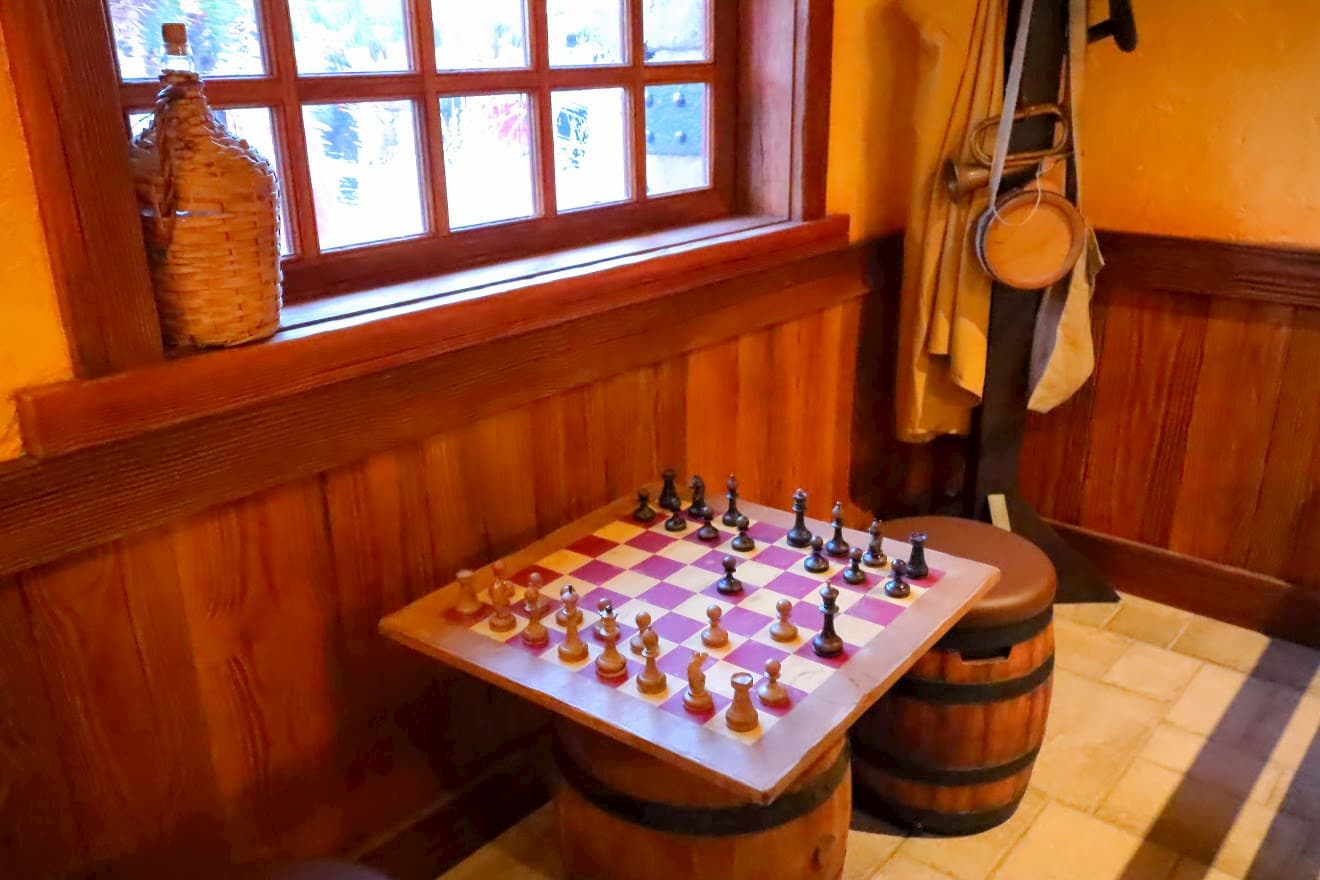 Chess board that appear in Beauty and the Beast, found at Gaston's tavern, Tokyo Disneyland