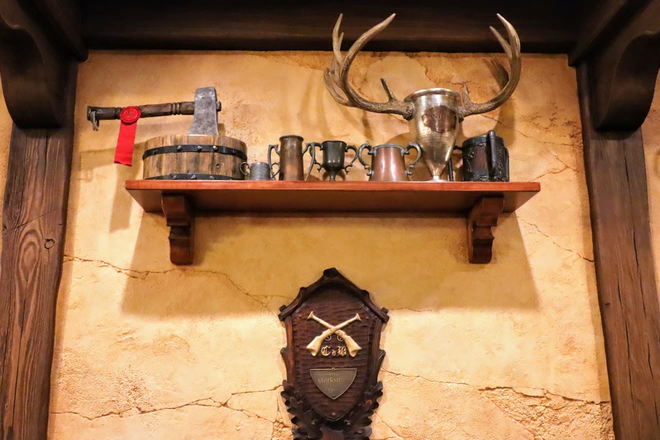 Gaston's trophie in his taver at Belle's village, Tokyo Disneyland