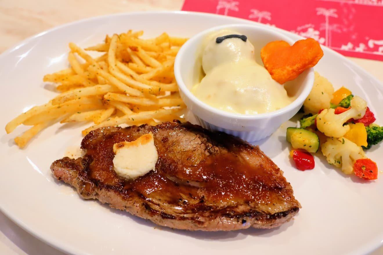 Baymax steak plate at Center Street Coffeehouse, Tokyo Disneyland