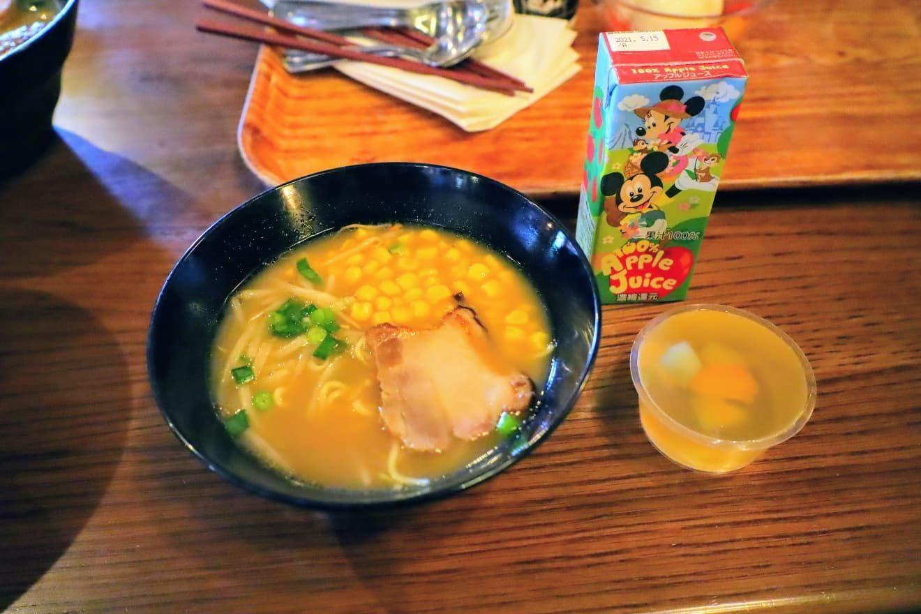 Child's Set comes with Ramen, fruit jelly and juice