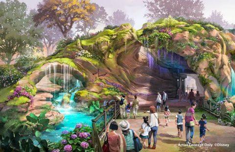Concept art of the entrance to the Neverland area of Fantasy Springs