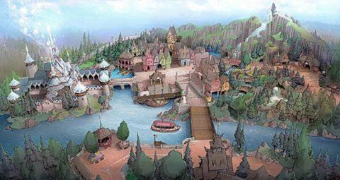 Concept art of Arendelle area in Fantasy Springs