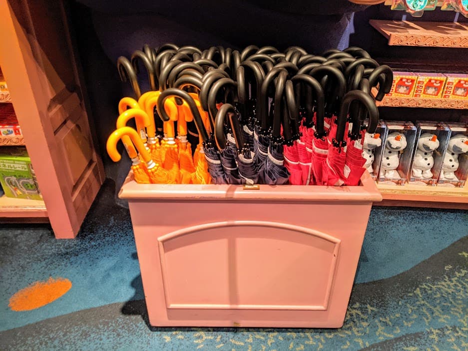 Umbrellas in the store at Tokyo DisneySea