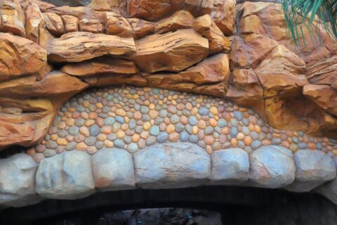 Hidden mickey at entrance of tunnel to mysterious island