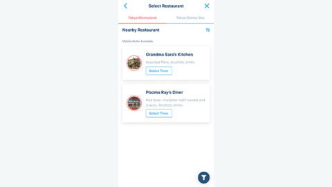 Disney Mobile Order, App, Tokyo Disneyland, Tokyo DisneySea, Restaurant